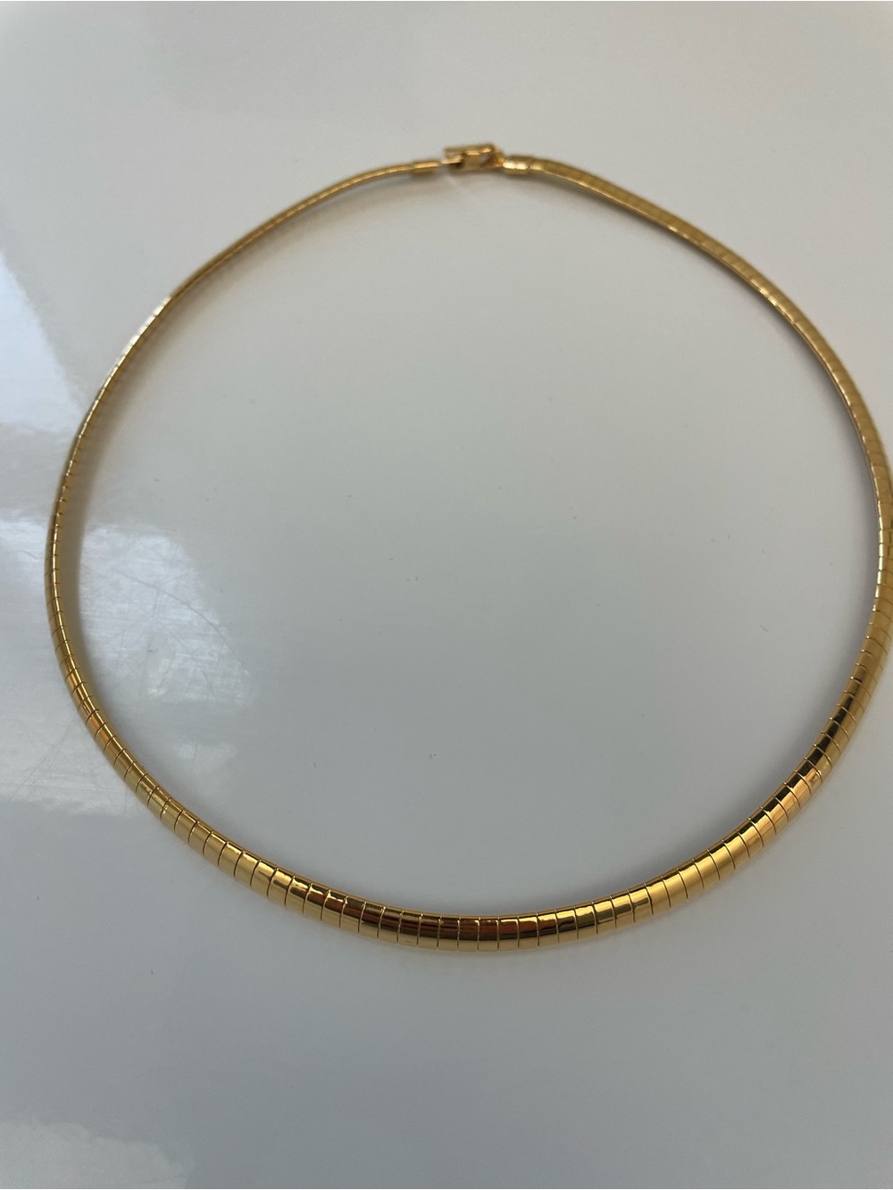 Gold-Tone Herringbone Choker Necklace - Women's Jewelry